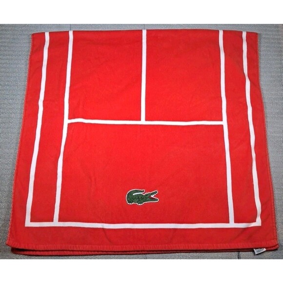 Lacoste Other - Lacoste Red/Orange Block Stripe Logo 36"x64" Beach Towel
